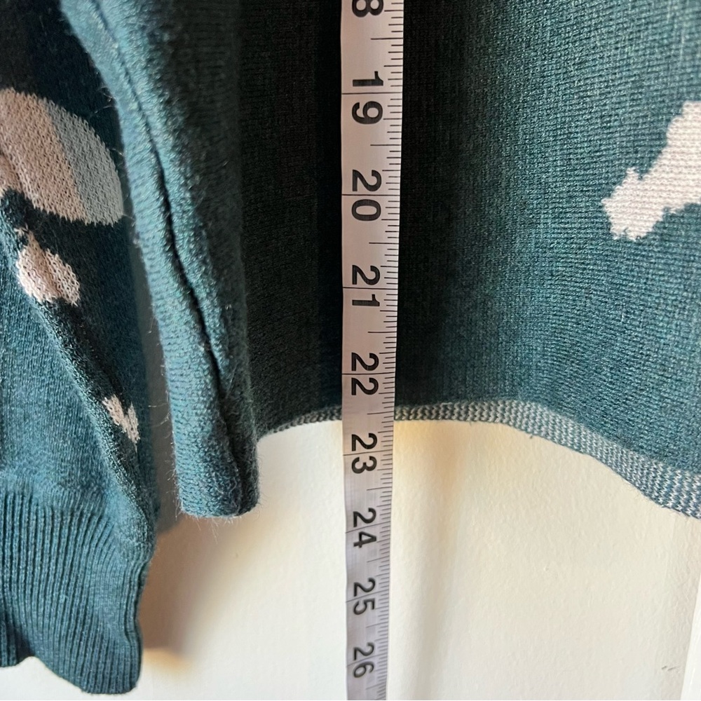 Staccato Teal and White Floral Sweater Womens Small - Picture 7 of 8